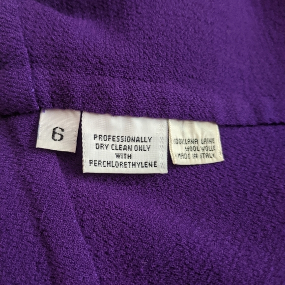 Vintage Carolyne Roehm Wool Purple RARE Blazer Jacket Sz 6 - Picture 3 of 5